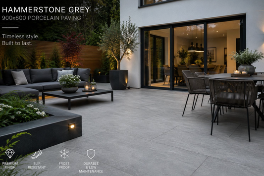 Hammerstone Grey Porcelain Paving 900x600 22.1m2 Pack